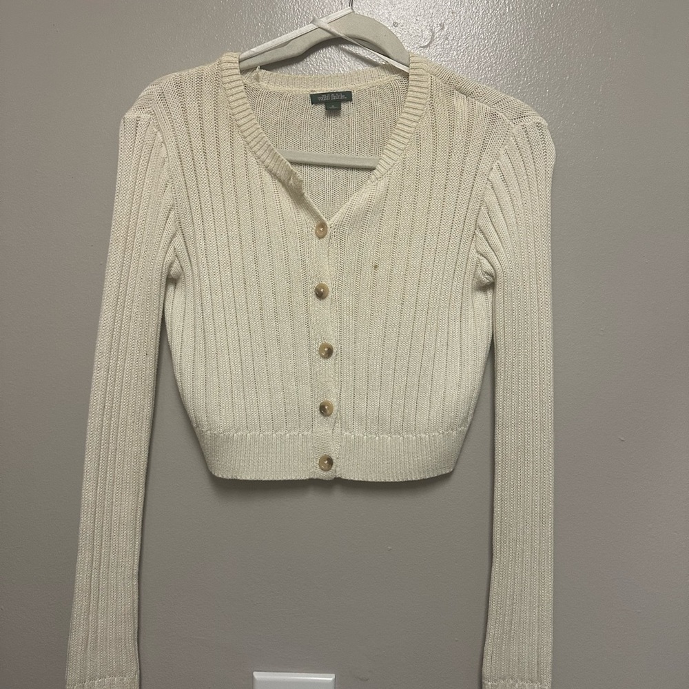Cream Button-Up Women's Sweater